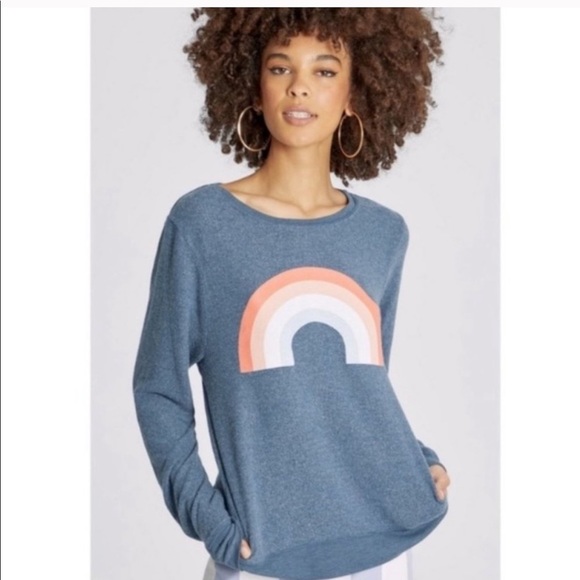 0129 Wildfox Sommers Freedom Rainbow Pullover - Picture 1 of 3